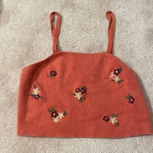 Forever 21 Rust Floral Embroidered Camisole